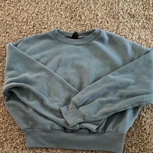 Blue Crewneck crop top Sweatshirt